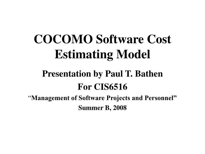 cocomo software model